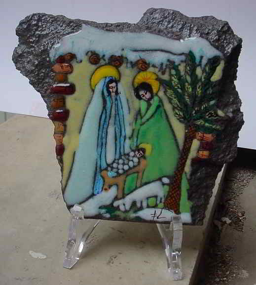Ceramic Lava Nativity Scene